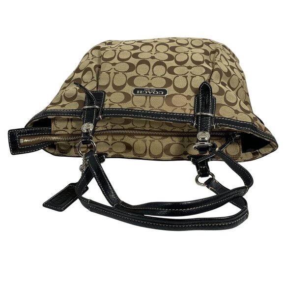 COACH Gallery Signature Jacquard North South Tote Shoulder Bag F16566 + Tag - Picture 4 of 12